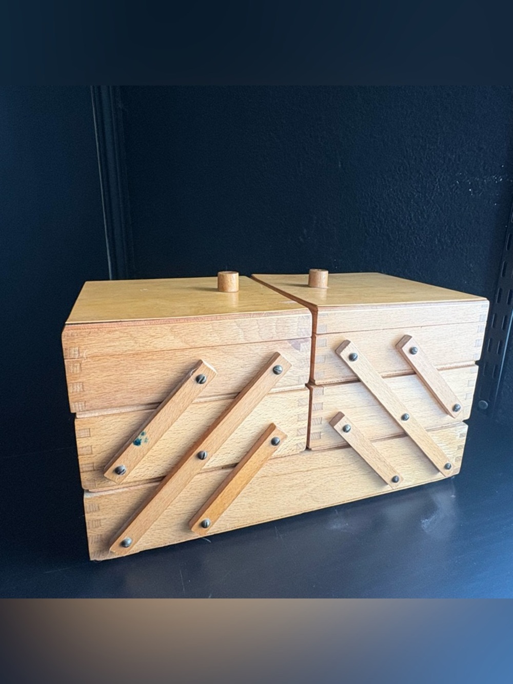 Vintage Multi compartment sewing box jewelry box